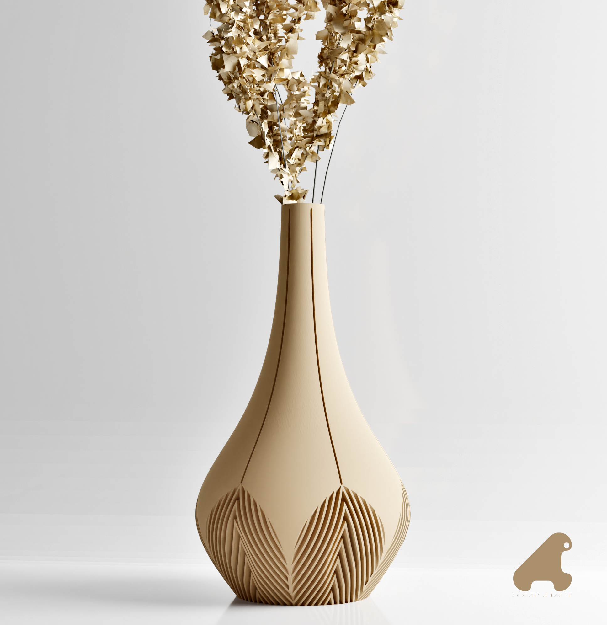 VASE AVEC BASE TRAVAILLÉE